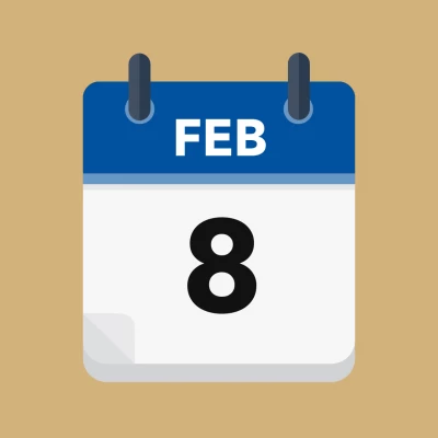 Calendar icon showing 8th February