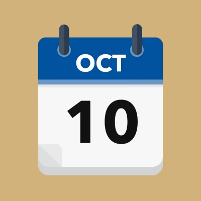 Calendar icon showing 10th October