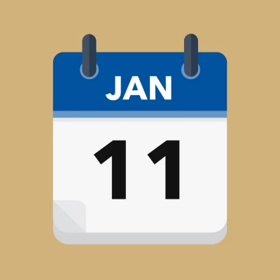 Calendar icon showing 11th January