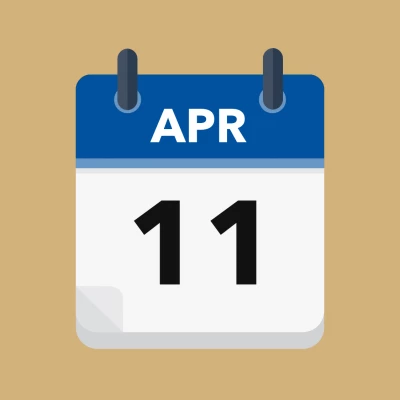 Calendar icon showing 11th April