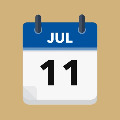 Calendar icon showing 11th July