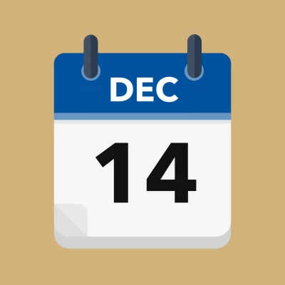 Calendar icon showing 14th December