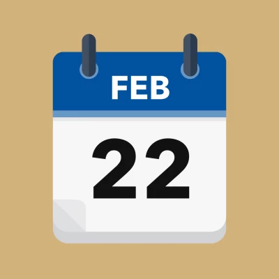 Calendar icon showing 22nd February