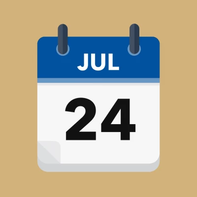 Calendar icon showing 24th July
