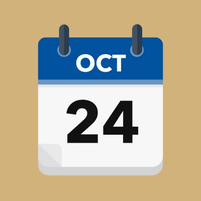 Calendar icon showing 24th October