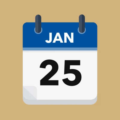 Calendar icon showing 25th January