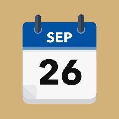 Calendar icon showing 26th September