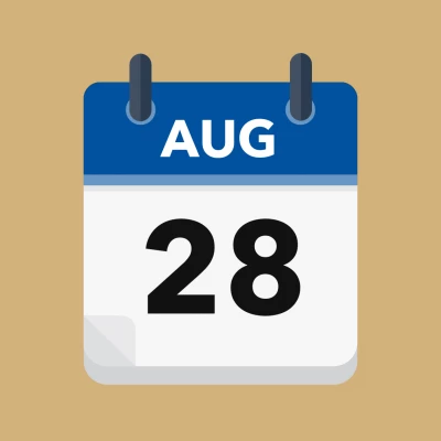 Calendar icon showing 28th August