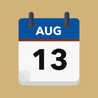 Calendar icon showing 13th August