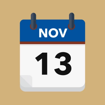 Calendar icon showing 13th November