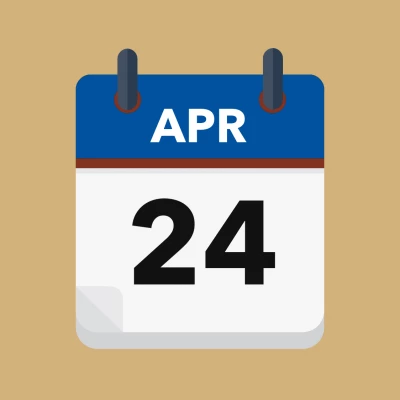 Calendar icon showing 24th April