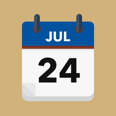 Calendar icon showing 24th July