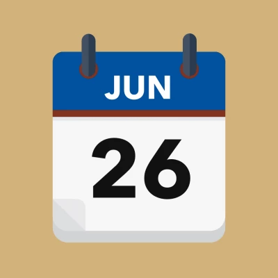 Calendar icon showing 26th June