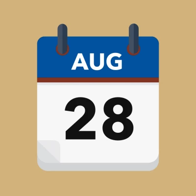 Calendar icon showing 28th August